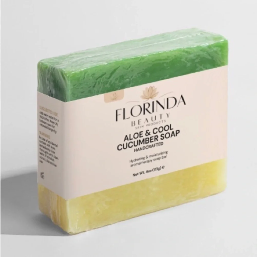 Florinda Beauty - Aloe & Cool Cucumber Soap - Green and Yellow
